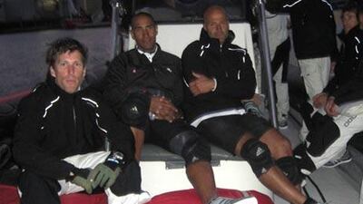 The lights are already coming on around the dock when Matti Paschen, left, and the All4One crew return after a long day on the water.