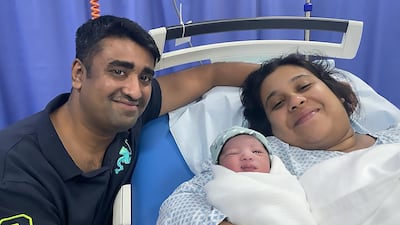 Kion was born seconds into the New Year at NMC Specialty Hospital, Abu Dhabi to two healthcare workers who have contributed to the UAE's fight against Covid-19. Photo: NMC Healthcare