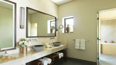 The spa-like bathrooms in the resort's villas are spacious. Photo: Anantara