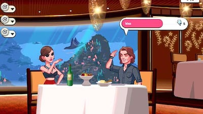A restaurant in Kim Kardashian's game looks suspiciously like Atlantis The Palm's own aquarium-meets-fine-dining-outpost, Ossiano. Courtesy Kim Kardashian Hollywood