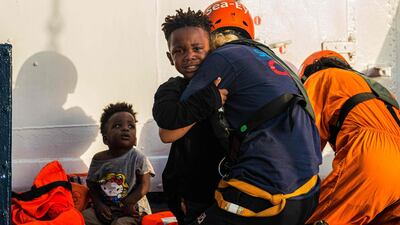 The crew of the rescue ship Alan Kurdi discovered the migrants early morning on July 31, 2019.