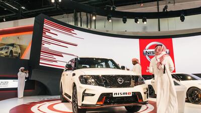 A 2016 Nissan Patrol on display at the opening night of the Dubai International Motor Show. Alex Atack for The National