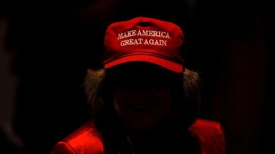 A supporter of Trump and Republican senate candidate Mike Braun attends the election night party in Indianapolis, Indiana. Reuters