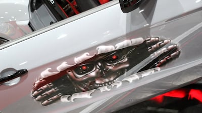 A door detail shows a Terminator-inspired design.