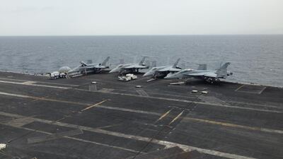 The USS George HW Bush aircraft carrier transits the Strait of Hormuz on March 21, 2017. Laura Mackenzie / The National