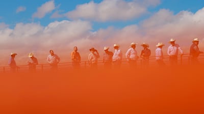 Cowboys look on at the facilities of the Chihuahua Regional Livestock Union on the day the US Department of Agriculture (USDA) authorized the resumption of Mexican cattle imports through the crossing following a year-long suspension. Reuters
