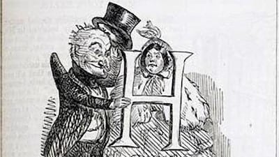 "I beg your pardon, Ma'am, but I think you dropped this." This issue of Punch magazine from 1855 takes a humorous look at the British pre-occupation with H-dropping as a marker of social class.