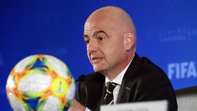 Fifa president Gianni Infantino attends the association's council meeting in Shanghai to announce the launch of the expanded Club World Cup. Reuters