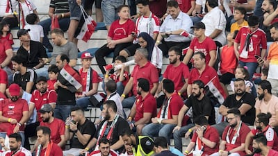 Syria fans at Al Maktoum bin Rashid Stadium. Antonie Robertson/The National