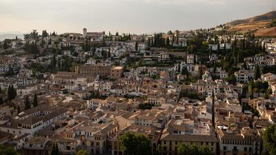 A view of the Albayzin, the Arab Quarter of Granada, from the Alhambra