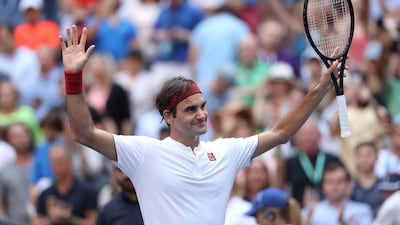 Roger Federer salutes the crowd after beating Nick Kyrgios in the US Open third round. AFP