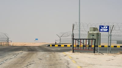 The fence separating Saudi Arabia and Iraq in the area around Arar city on the Saudi-Iraq border. AFP