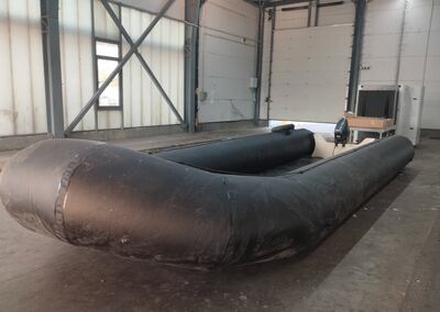 A people smugglers' boat intended to take migrants across the English Channel that was seized at border crossing in Bulgaria