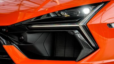 The Revuelto's imposing headlight