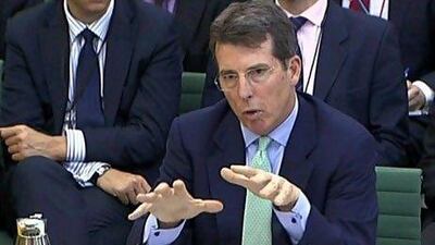 In this image taken from video and made available by the Parliamentary Recording Unit former Barclays chief executive Bob Diamond gives evidence to the Treasury Select Committee at Portcullis House, London Wednesday July 4, 2012. Diamond resigned as chief executive officer a day earlier in response to a scandal of false interest rate reporting which also prompted the resignation of the firmís chairman and chief operating officer, and has cost Barclays $453 million in U.S. and British fines. (AP Photo/Parliamentary Recording Unit) EDITORIAL USE ONLY *** Local Caption *** Britain Barclays.JPEG-06e88.jpg