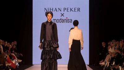A modestwear look from Nihan Peker at Istanbul Modest Fashion Week