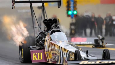 Emirati driver Khalid Al Balooshi of Qatar's Al Anabi team and his teammate, Shawn Langdon, both were eliminated in the first round at the NHRA Carolina Nationals, a rare bad outing for the team. Courtesy Gary Nastase