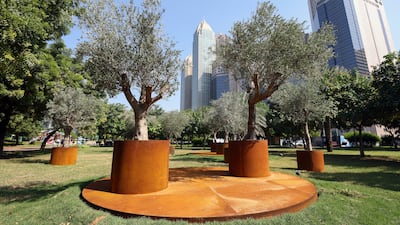 Khalil Rabah’s Among Trees is inspired by the cyclical dances of Sufi rituals. Chris Whiteoak / The National
