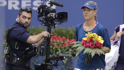 Angelique Kerber, of Germany, walks onto the court to play Karolina Pliskova, of the Czech Republic. Darron Cummings / AP Photo