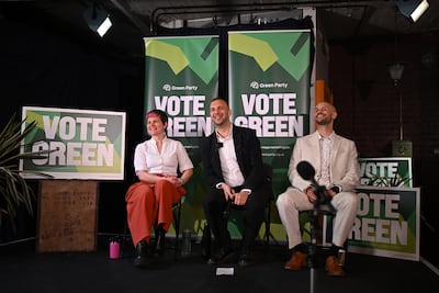 Zoe Garbett, Green Party Candidate for Hackney with Zak Polanski the Leader of the Green Party. Leon Neal / Getty Images