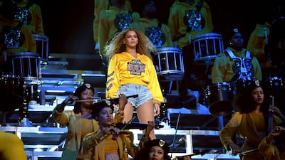 Beyonce on stage at Coachella in 2018; the performance formed the bulk of her Netflix film ‘Homecoming’. Getty Images