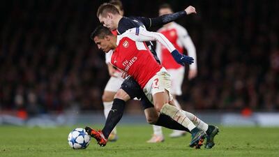 Alexis Sanchez in action for Arsenal against Dinamo Zagreb in the Uefa Champions League. Matthew Childs / Reuters