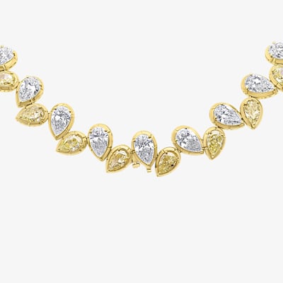Grace necklace from Sarah Jessica Parker's Astrea London collection, featuring pear-cut lab-grown diamonds. Photo: Astrea London