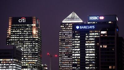 Office blocks of Citi, Barclays, and HSBC banks at Canary Wharf financial district in London. Post Brexit, the cost of hiring financial talent from abroad could rocket.Toby Melville/Reuters