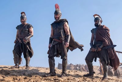 Matt Damon and Himesh Patel in The Odyssey (2026). Photo: Universal Pictures