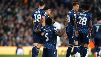 Nottingham Forest's Orel Mangala celebrates scoring the first goal of the game. PA