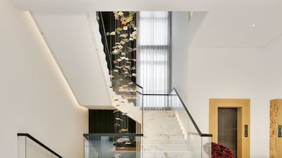 A design feature flowing down the stairs.