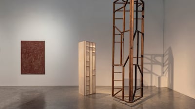 Despite varying materials and the aesthetic forms the works feel cohesive due to Afra Al Dhaheri’s method of working