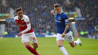 Left-back: Lucas Digne (Everton) – Helped a much-improved Everton defence shut out Arsenal and get a fifth clean sheet in six games during a deserved victory. Getty Images