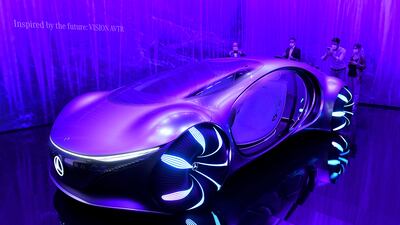 A Mercedes-Benz Vision AVTR (Advanced Vehicle Transformation) concept car is on display during the International Motor Show (IAA) in Munich, southern Germany. AFP