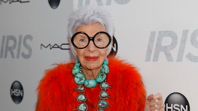 Iris Apfel has died aged 102. AP