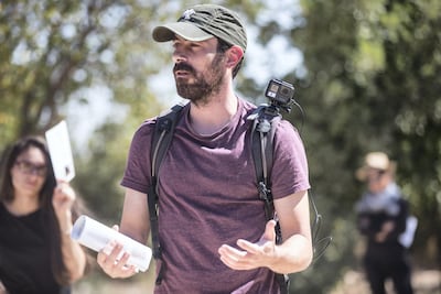 Ido Even-Paz, a Breaking the Silence tour guide, wears a bodycam to record altercations with setllers and soldiers in the West Bank city of Hebron. Heidi Levine for The National