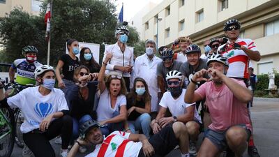 Lance Armstrong with members of Heartbeat. Courtesy Fares Sokhn