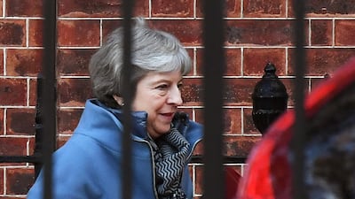 British Prime Minister Theresa May departs Downing Street for Parliament in London, Britain, 8 January 2019. EPA/ANDY RAIN
