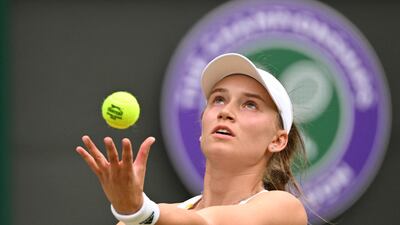 Kazakhstan's Elena Rybakina prepares to serve. AFP