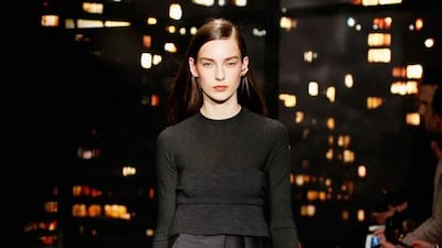 A hip make-up on models from Donna Karan. JP Yim / Getty Images