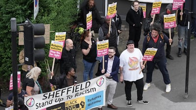 Anti-rascism protesters in Sheffield. Getty Images