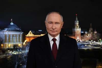 Russian President Vladimir Putin alluded only briefly to the war in Ukraine during his New Year's Eve address from the Kremlin. AP