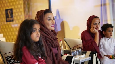 Sheikha Moza and Sheikha Hind with younger family members