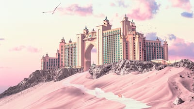 Atlantis, the Palm, on a rocky mountain.