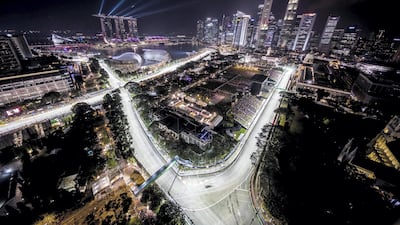 A general view of the action during practice for the Formula One Grand Prix of Singapore at Marina Bay Street Circuit. Photo / Getty