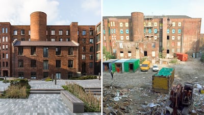 Ancoats now and in the 1990s. Photo: Manchester Life
