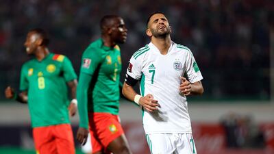 Manchester City and Algeria midfielder Riyad Mahrez's expression says it all after their qualifying defeat against Cameroon. AP