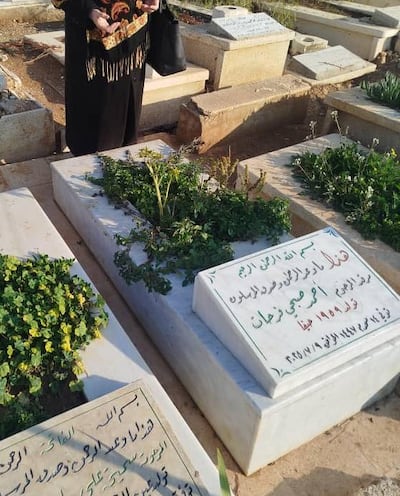 Ahmed Farhat's grave in the Yarmouk Palestinian refugee camp in southern Damascus. Photo: Supplied