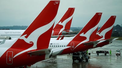 Qantas aircraft are seen on the tarmac at Melbourne International Airport. Reuters