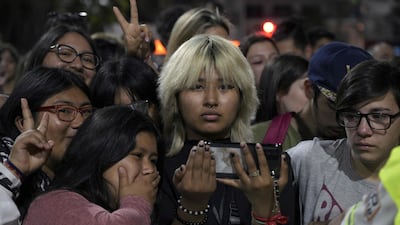 Fans outside the stadium for Coldplay's concert in Argentina.